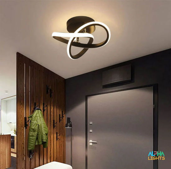 Picture of Spiral Black Ceiling Lamp Dimmable 3 Colours