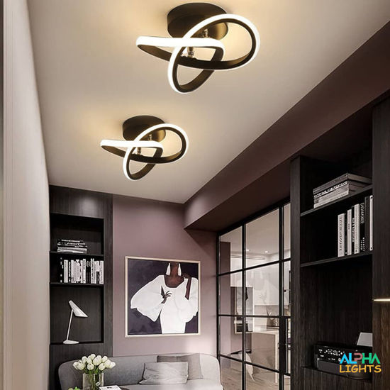 Picture of Spiral Black Ceiling Lamp Dimmable 3 Colours